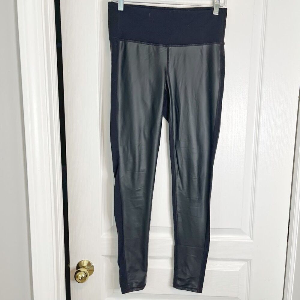 Athleta Faux Leather High Rise Full Length Spandex Athletic Leggings